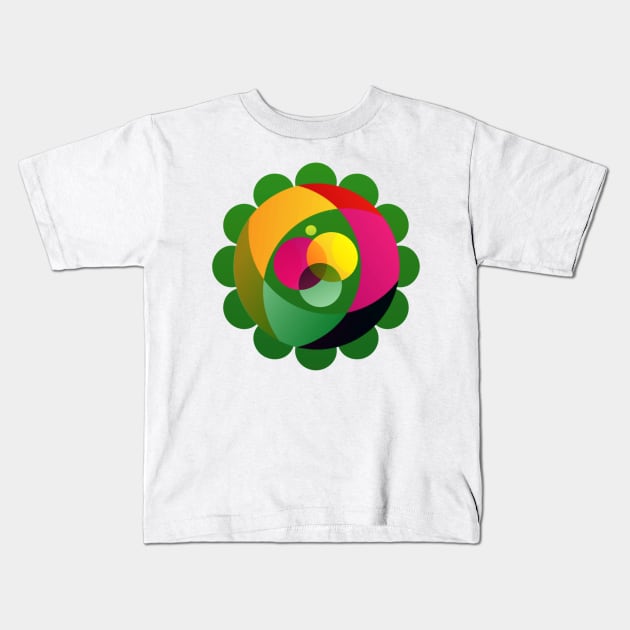 Digital Flower Kids T-Shirt by skycloudpics